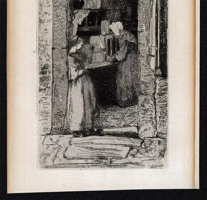 James Abbott McNeill Whistler - Antique Etching - La Marchande de Moutarde 1858