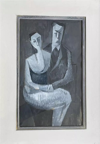 Robert Hunter (1920-1996) - Gouache Painting - Courting Couple - Abstract