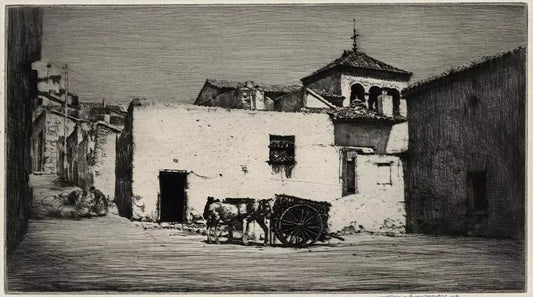 Mortimer Luddington Menpes (1855-1938) Pencil Signed Etching - Horses & Cart In Landscape