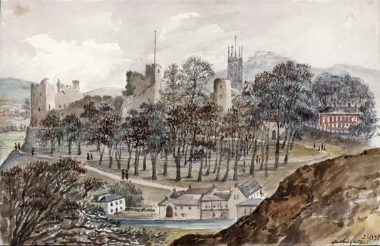 Ludlow Castle 1878 - Watercolour Painting - Algerina Peckover (1841-1927)