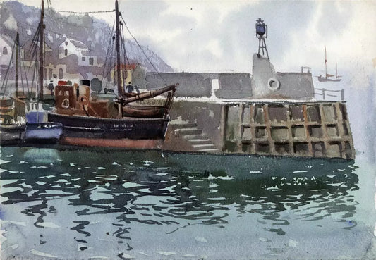 Arthur Royce Bradbury (1892-1977) Watercolour Painting - Brixham Devon 1957