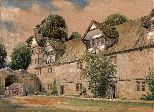 Arthur Charles Fare (1876-1958) Watercolour Painting - The Stables Lacock Abbey