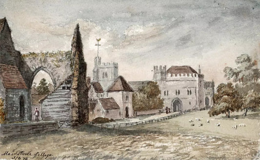College Of All Saints, Maidstone 1878 - Watercolour Painting - Algerina Peckover (1841-1927)