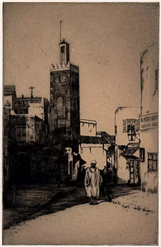Mortimer Luddington Menpes - Signed Etching - Man In A Street, Cairo Egypt
