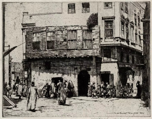 Mortimer Luddington Menpes - Pencil Signed Etching - Street Scene Cairo - 1914
