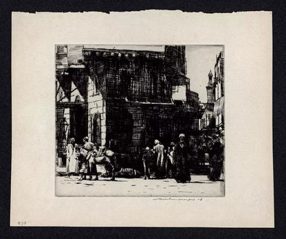 Mortimer Luddington Menpes - Pencil Signed Etching - A Street In Bulac Egypt