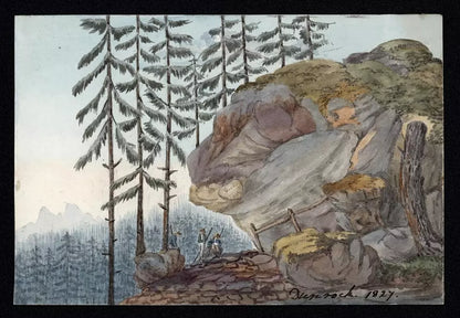 Elizabeth Campbell (1783-1861) Watercolour Painting - Dunrock near Martigny, Switzerland 1827