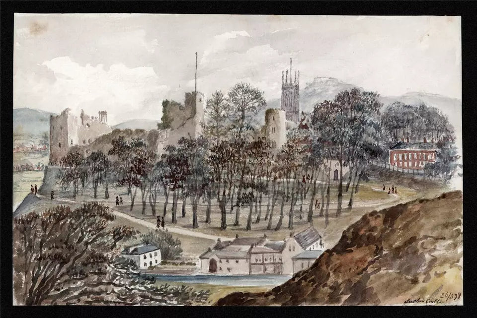 Ludlow Castle 1878 - Watercolour Painting - Algerina Peckover (1841-1927)