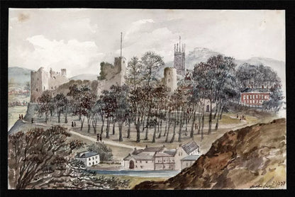Ludlow Castle 1878 - Watercolour Painting - Algerina Peckover (1841-1927)