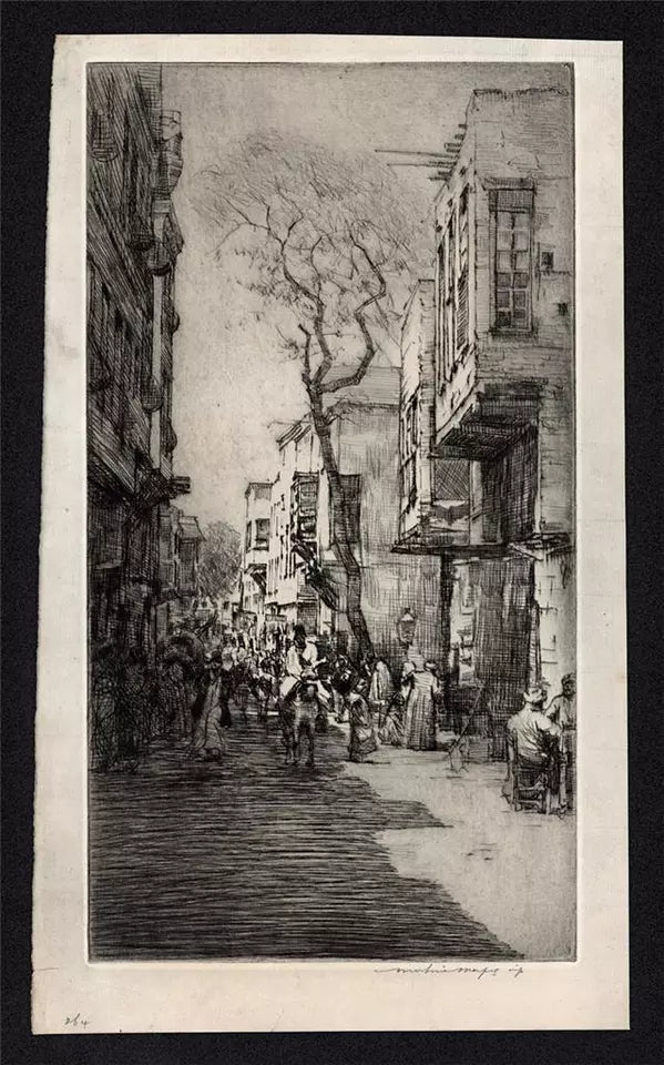 Mortimer Luddington Menpes - Pencil Signed Etching - Figures & Donkey In Street Scene