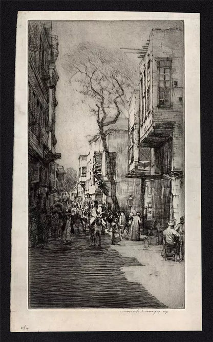Mortimer Luddington Menpes - Pencil Signed Etching - Figures & Donkey In Street Scene