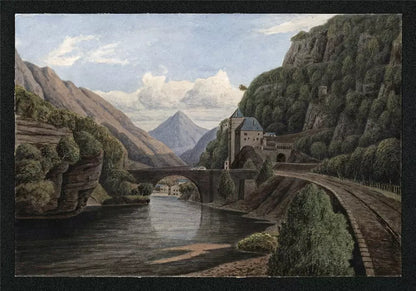 Saint-Maurice Switzerland - Watercolour Painting - 19th Century - Grand Tour