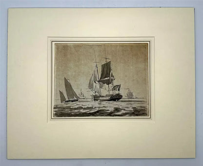 William Anderson (1757-1837) Watercolour Painting - Ships & Boats At Sea