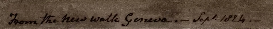 Elizabeth Campbell (1783-1861) Watercolour Painting - From The New Walk Geneva Switzerland 1824