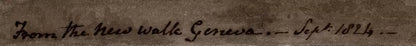 Elizabeth Campbell (1783-1861) Watercolour Painting - From The New Walk Geneva Switzerland 1824