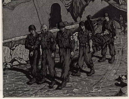 Rudolph Carl Von Ripper (1905-1960) - Pencil Signed Etching - World War Two Scene 1946 – WW2