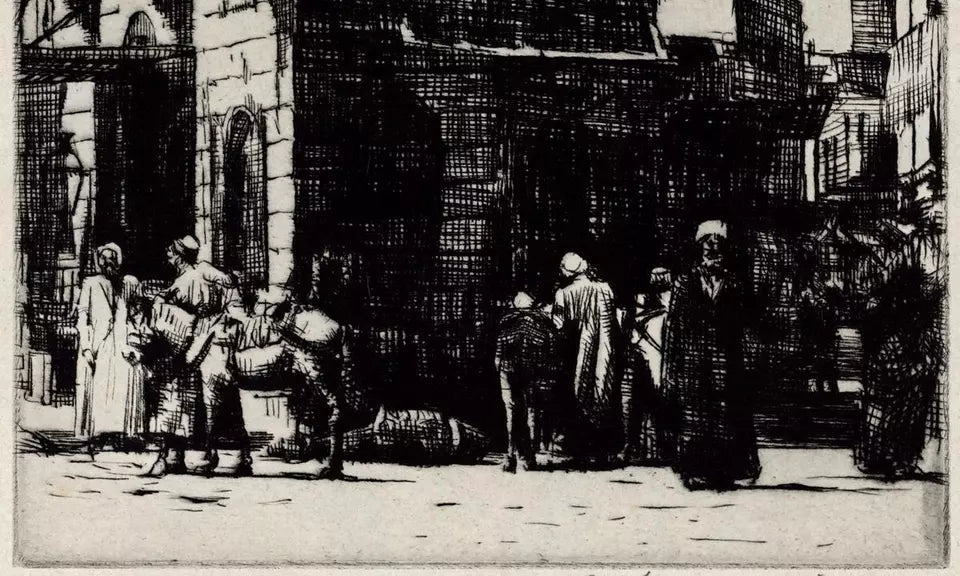 Mortimer Luddington Menpes - Pencil Signed Etching - A Street In Bulac Egypt