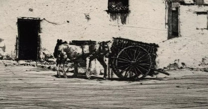 Mortimer Luddington Menpes (1855-1938) Pencil Signed Etching - Horses & Cart In Landscape