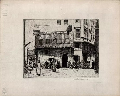 Mortimer Luddington Menpes - Pencil Signed Etching - Street Scene Cairo - 1914