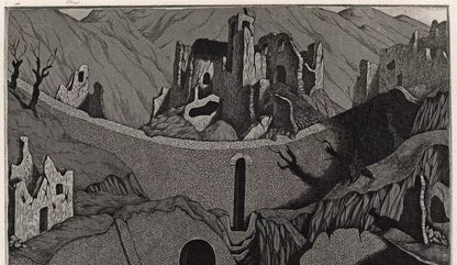 Rudolph Carl Von Ripper (1905-1960) - Pencil Signed Etching - World War Two Scene 1946 – WW2