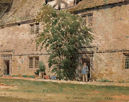 Arthur Charles Fare (1876-1958) Watercolour Painting - The Stables Lacock Abbey