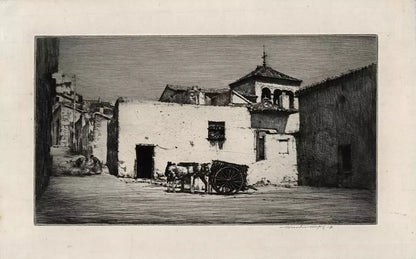 Mortimer Luddington Menpes (1855-1938) Pencil Signed Etching - Horses & Cart In Landscape