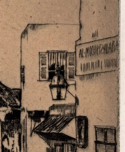Mortimer Luddington Menpes - Signed Etching - Man In A Street, Cairo Egypt