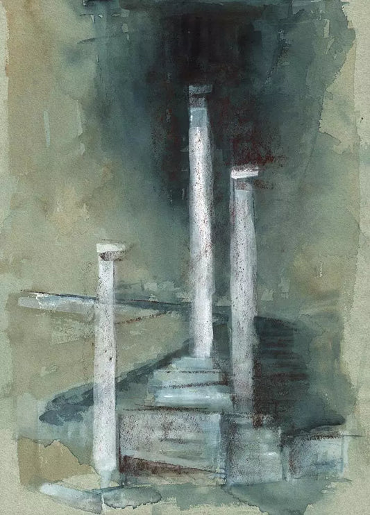 Dorothy Kirkbride (1926-2011) Watercolour Painting - Greek Study - Abstract - 20th Century