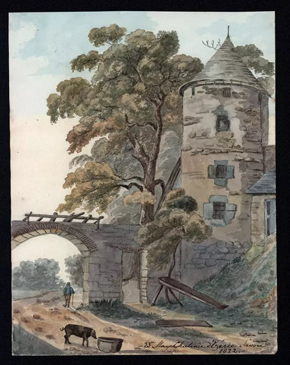 Elizabeth Campbell (1783-1861) Watercolour Painting - Chateau, Savoie France 1822