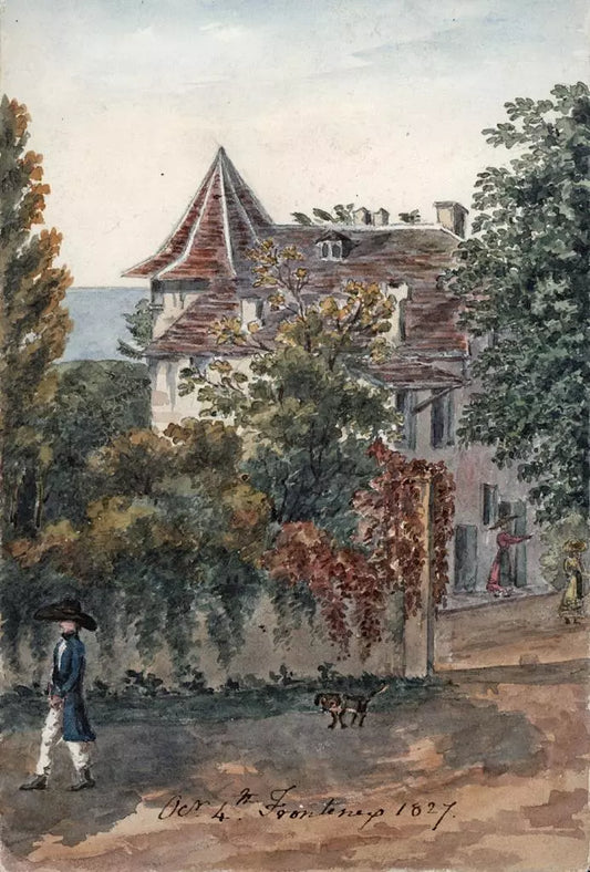 Elizabeth Campbell (1783-1861) Watercolour Painting - Frontenex Geneva Switzerland 1827