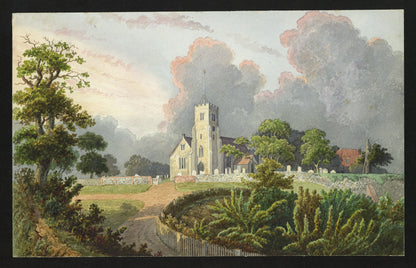 William Hubbard (1804-1870) Watercolour Painting - Crayford Church Kent