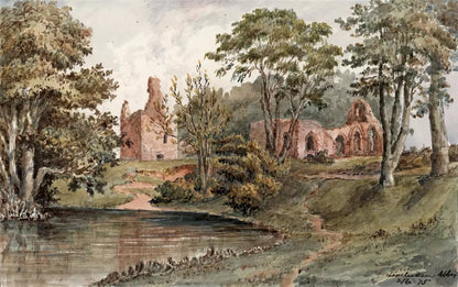 Lincluden Abbey Scotland 1875 - Watercolour Painting - Algerina Peckover (1841-1927)