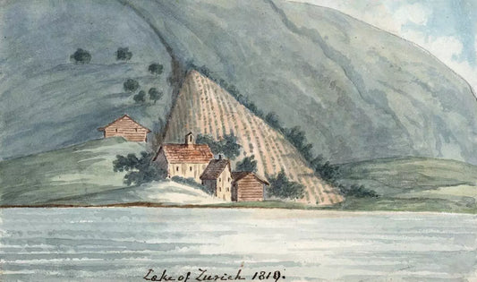 Elizabeth Campbell (1783-1861) Watercolour Painting - Lake of Zurich, Switzerland 1819