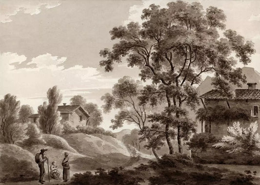 Elizabeth Campbell (1783-1861) Watercolour Painting - Figures In Mountain Landscape