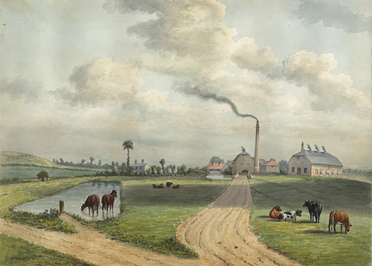 William Hubbard (1804-1870) - Watercolour Painting - Swaisland’s Lower Print Works Crayford