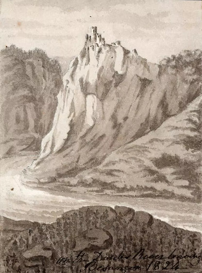 Elizabeth Campbell (1783-1861) Watercolour Painting - Besancon River Doubs France 1824