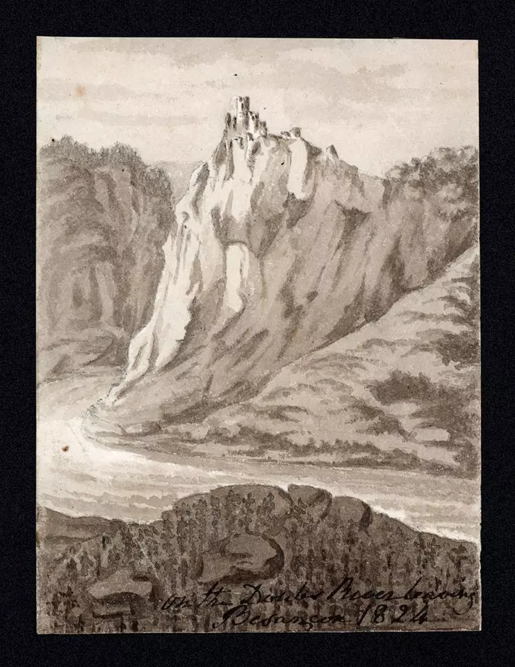 Elizabeth Campbell (1783-1861) Watercolour Painting - Besancon River Doubs France 1824