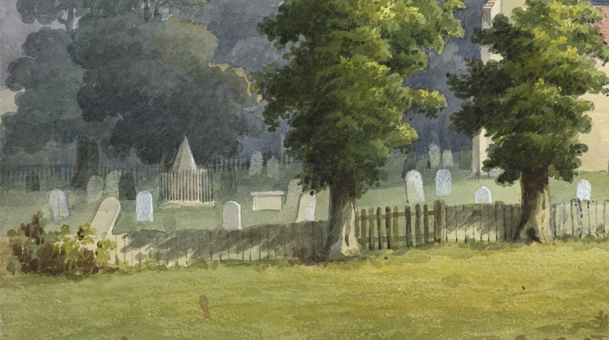 William Hubbard (1804-1870) Watercolour Painting - Sutton-at-Hone Church Kent