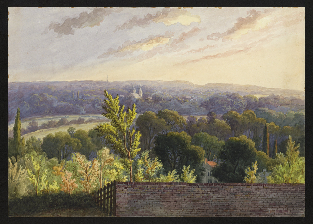 William Hubbard (1804-1870) Watercolour Painting Sidcup From Crayford Hill Kent