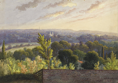 William Hubbard (1804-1870) Watercolour Painting Sidcup From Crayford Hill Kent