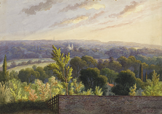 William Hubbard (1804-1870) Watercolour Painting Sidcup From Crayford Hill Kent