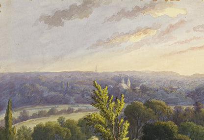 William Hubbard (1804-1870) Watercolour Painting Sidcup From Crayford Hill Kent
