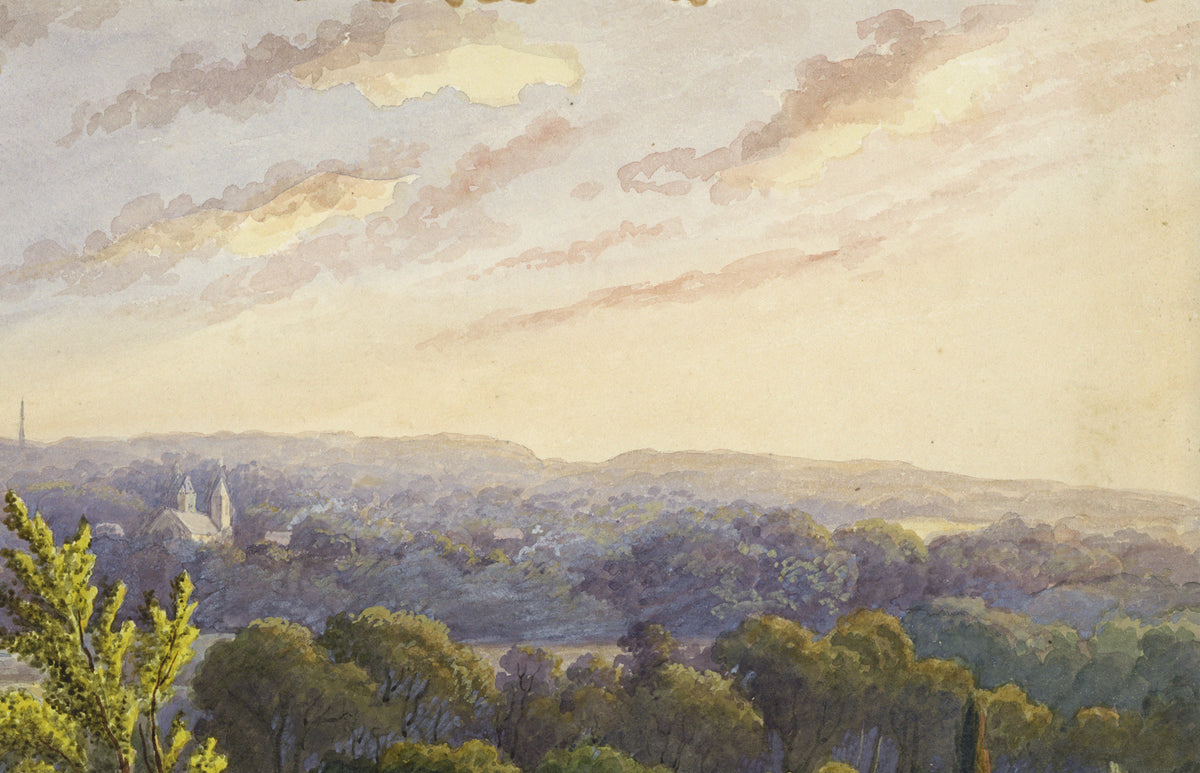 William Hubbard (1804-1870) Watercolour Painting Sidcup From Crayford Hill Kent