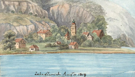 Elizabeth Campbell (1783-1861) Watercolour Painting - Lake of Zurich, Switzerland 1819