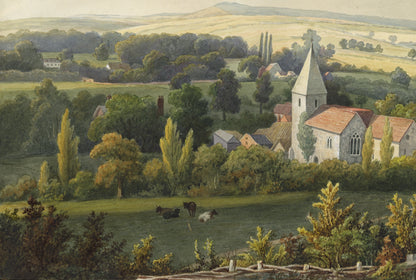 William Hubbard (1804-1870) Watercolour Painting - St Margaret Church Darenth Kent