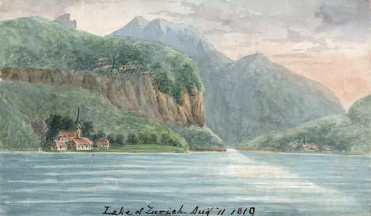 Elizabeth Campbell (1783-1861) Watercolour Painting - Lake Of Zurich, Switzerland - 1819