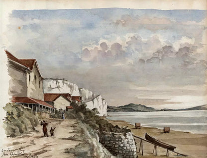 Sir James Lillyman Caldwell (1770-1863) - Watercolour Painting - Sandown Bay Shanklin Isle of Wight