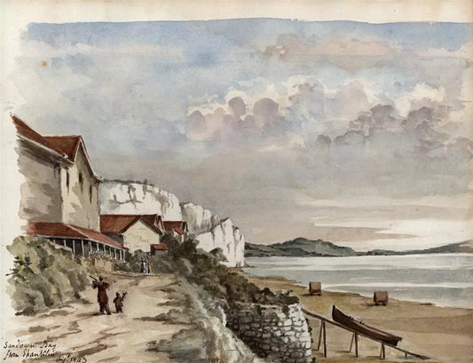 Sir James Lillyman Caldwell (1770-1863) - Watercolour Painting - Sandown Bay Shanklin Isle of Wight
