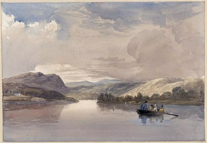 Thomas Kerr Fairless (1825-1853) Watercolour Painting - Boat On River - Landscape