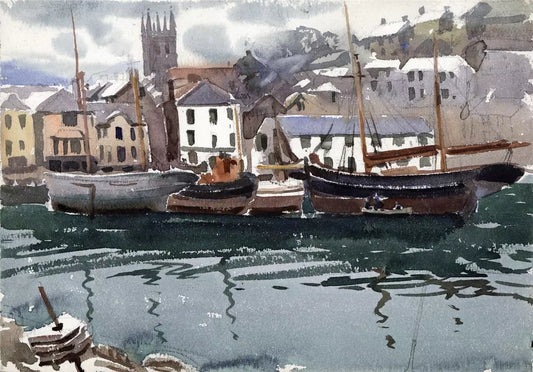 Arthur Royce Bradbury (1892-1977) Watercolour Painting - Brixham Devon 1955